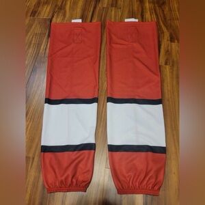 Pro Stock Ice Hockey Socks Edge Style Adult Red with Black and White New